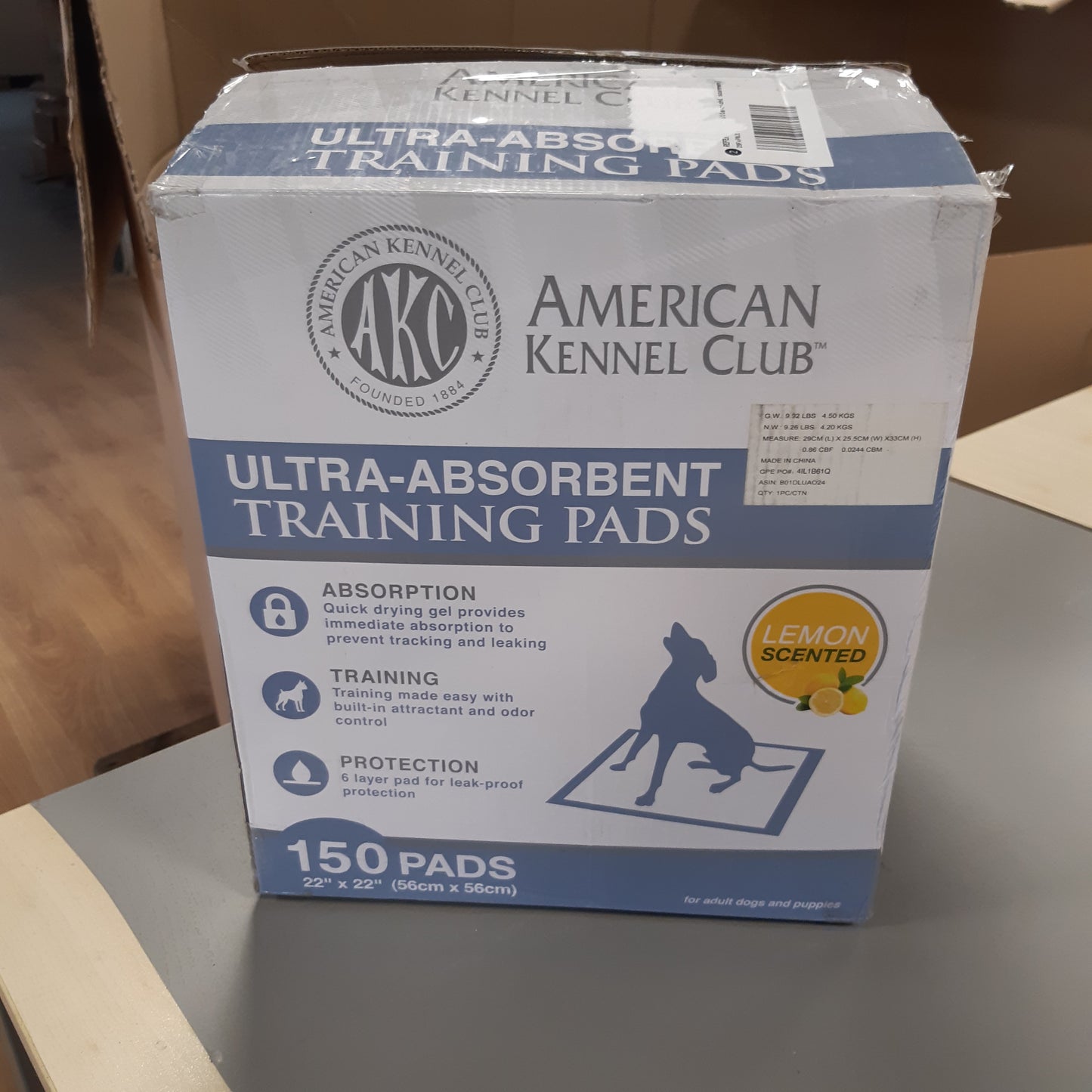 261091 - American Kennel Club - Pako me 150 jastëkë stërvitjeje me aromë limoni, 55.9 x 55.9 cm