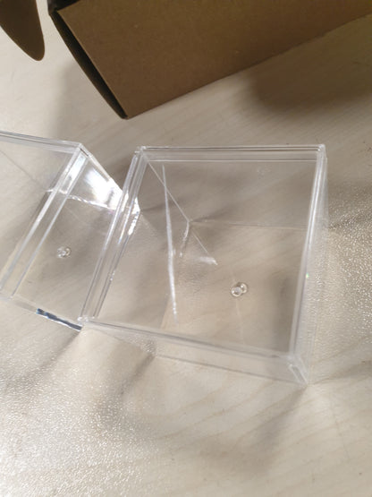 229239 - YELARXI - Kuti akrilike me kapak, 5.5 x 5.5 x 4.5 cm, 2 copë, Transparente