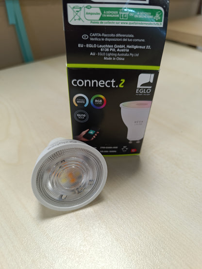 262984 - EGLO | Llambë LED connect.z Smart Home GU10 | ZigBee | Kontroll zanor me aplikacion dhe Alexa | E zbehtë | RGB | Ngjyrë drite e rregullueshme (e bardhë e ngrohtë - e bardhë e ftohtë) | 345 lumen | 5 vat