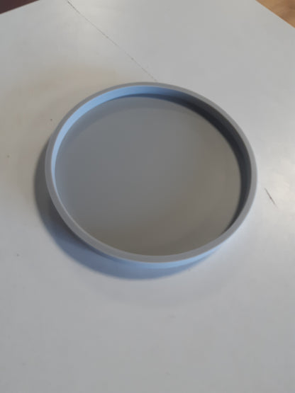 224563 - NIHOME Tabaka banjoje prej silikoni, tabaka dekorative për banjo, kuzhinë dhe dhomë ndenjeje, e papërshkueshme nga thyeshmëria me skaj të ngritur, Ø 21 cm, gri