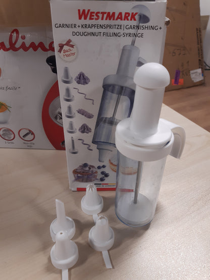 210666 - WESTMARK Shiringë për Garniturë dhe Petulla, 5 Gryka, Kapacitet 180 ml, Materiali: Plastikë dhe Çelik Inox, Transparente dhe E Bardhë, Modeli: 31162260