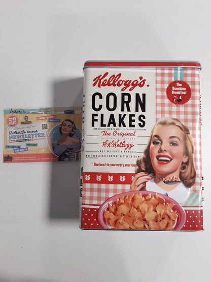 201532 - NOSTALGIC-ART Kuti Retro XL, Dizajn 'Kellogg's - Girl Collage', Enë Metalike për Drithëra, Madhësia 4L, Stil Vintage