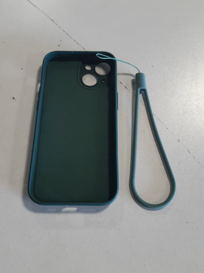 269601 - Mbulesë silikoni HGH për iPhone 15, Mbrojtëse ultra e hollë me shtresë mikrofibre, rezistente ndaj goditjeve dhe gërvishtjeve - Jeshile e errët