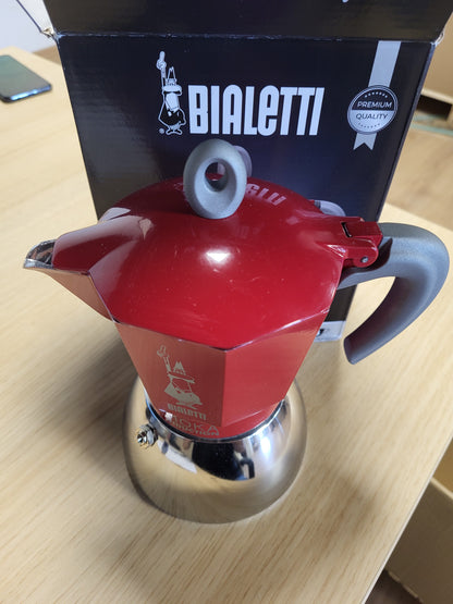 245565 - BIALETTI Moka Induksion, Tenxhere, I përshtatshëm për të gjitha llojet e sobave, 6 filxhanë ekspres (280ml), E kuqe