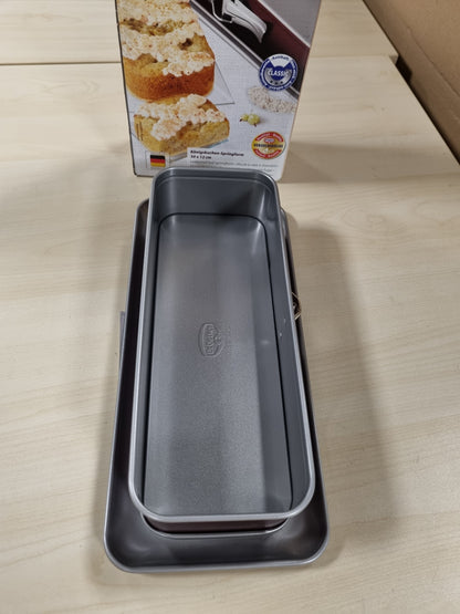 218060 - DR.OETKER Tavë për tortë me formë pranvere, drejtkëndëshe, çelik inox, ngjyrë bordo, 30 x 12 cm