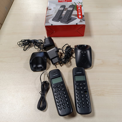 268268 - LOGICOM Telefon VEGA 255T Duo, me sekretari telefonike, i zi, 2 receptorë