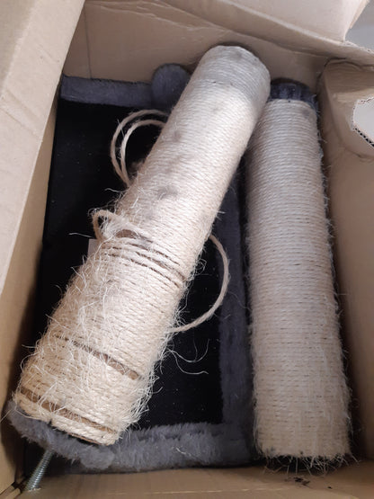 205402 - AMAZON BASICS Shtyllë Kruarje për Mace, Madhësia Mesatare, Dimensionet 40.01 x 40.01 x 80.01 cm, Ngjyra Gri