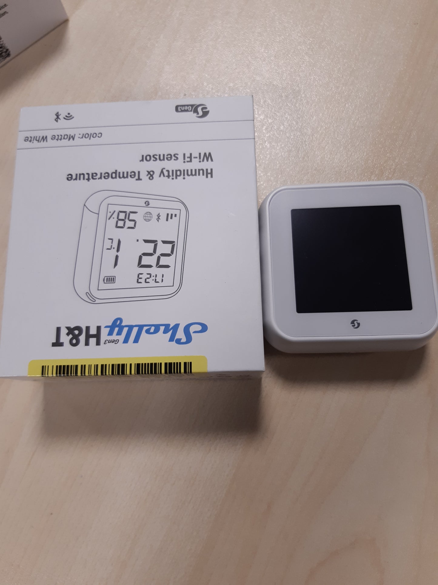 164544 - SHELLY H&T Gen3 e Bardhë | Sensor Inteligjent i Temperaturës dhe Lagështisë me Wi-Fi | Kompatibil me Alexa dhe Google Home | Njoftime dhe Ruajtje të Dhënash | Pa Nevojë për Hub