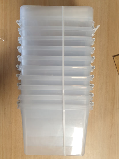 213712 - SmartStore - 10 Kuti Ruajtjeje me Kapakë Classic 3L (21x17x15cm) | Kuti të Vendosshme njëra mbi tjetrën me Kapakë | Kuti Plastike të Sigurta për Ushqim | Kuti Plastike me Kapakë dhe Qoshe të Përforcuara | Garanci 10-Vjeçare