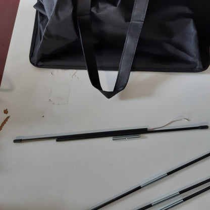 262408 - RIEEYRSLZA Kosh i ngushtë lavanderie me kapak, 55L me dorezë të gjatë, shportë e hollë lavanderie e palosshme drejtkëndëshe prej cope Oxford, për rroba të ndyra (e zezë)
