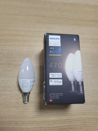 213879 - PHILIPS Llampa LED E14 në formë qiriri, pako me 1 (470 lm), llamba LED të errësueshme për sistemin Hue