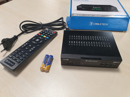 268874 - TUNER CABLETECH DVB-T2: HEVC H.265, rezolucioni 1920x1080 px, programimi i regjistrimit, kërkim automatik i kanaleve, RAM 512 Mb DDR3.