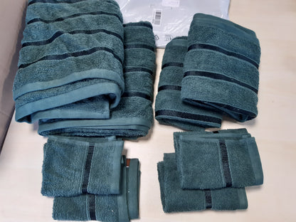 257029 - SET PESHQIRËSH ME 8 COPË GC GAVENO CAVAILIA, SETE PESHQIRËSH PAMBUKU ME THARJE TË SHPEJTË DHE THITHJE TË LARTË PËR BANJO, SETE PESHQIRËSH JESHILË 450 GSM, 4 PESHQIRË FYTYRE, 2 PESHQIRË DUARSH, 2 PESHQIRË BANJOJE