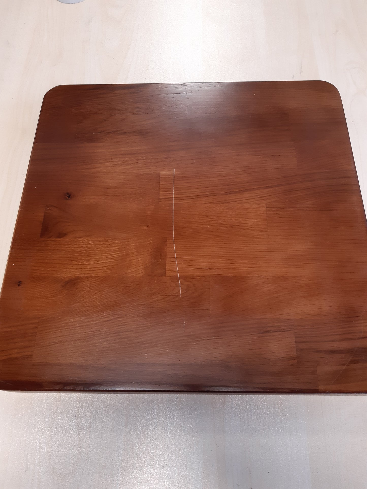 280162 - Sipërfaqe Tavoline Katrore, Ngjyrë Kafe e Errët 40x40x2,5cm, Dru Lisi i Trajtuar