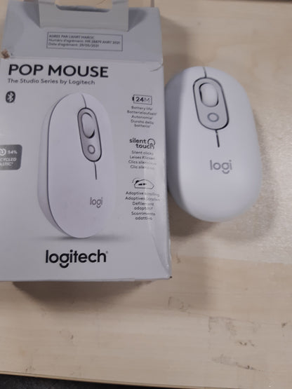 266680 - LOGITECH Mausi POP Bluetooth, kompakt, portativ, 3 pajisje, ngjyrë e bardhë e errët
