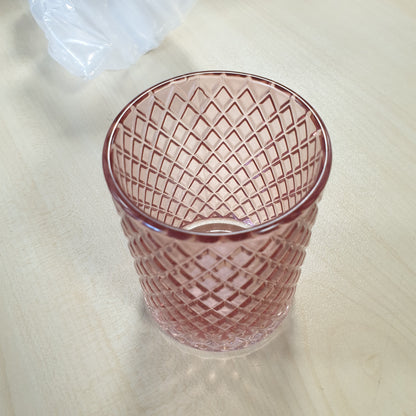 211367 - WENKO ATESSA ALTROSA - Gotë Qelqi për Furçë Dhëmbësh, Sipërfaqe me Model Diamanti, Përdorim në Banjo dhe Tualet, Madhësia Ø 7.5 x 10 cm