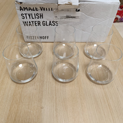 178454 - RITZENHOFF Gotë Uji 6301003 500 ml, Seria Lichtweiss, Set prej 6 Gotash, Materiali - Qelq, Prodhuar në Gjermani