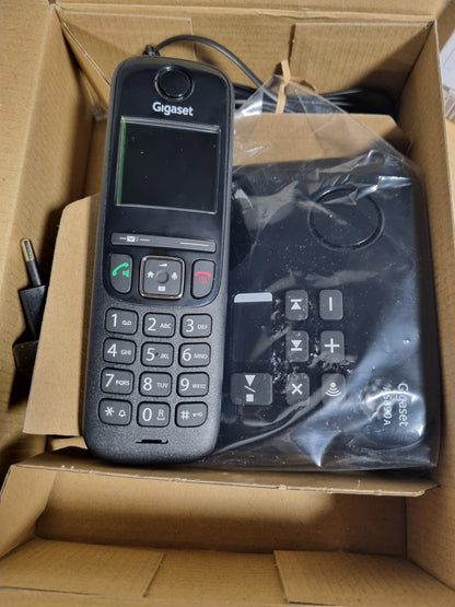 268048 - GIGASET AS690A - Telefon DECT pa tel, ekran i madh me kontrast të lartë, profile tingulli të rregullueshme, funksion pa duar, mbrojtje nga thirrjet, i zi