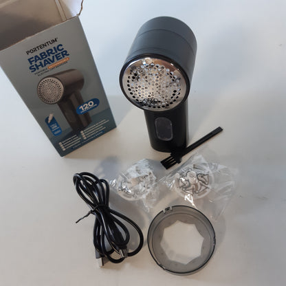 224157 - PORTENTUM Heqës pushi elektrik, Ekran LED, 3 shpejtësi 9,000 RPM, Teh me 6 fletë, Jetëgjatësi baterie 2 orë, Rikarikues USB C