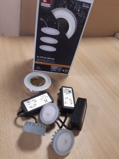 183193 - PAULMANN Llambë LED e Futur Nova Plus 93870, e Rrumbullakët, e zbehtë, 3x6W, 230V, 78mm, IP44, e Bardhë Mat, Dritë e Futur 2700K