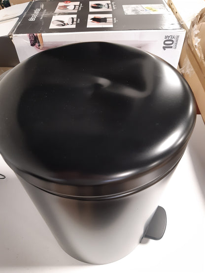 175191 - BRABANTIA Kosh Plehrash 114106 me Kovë të Brendshme prej Plastike, Çelik i Zi Mat, Kapacitet 20L