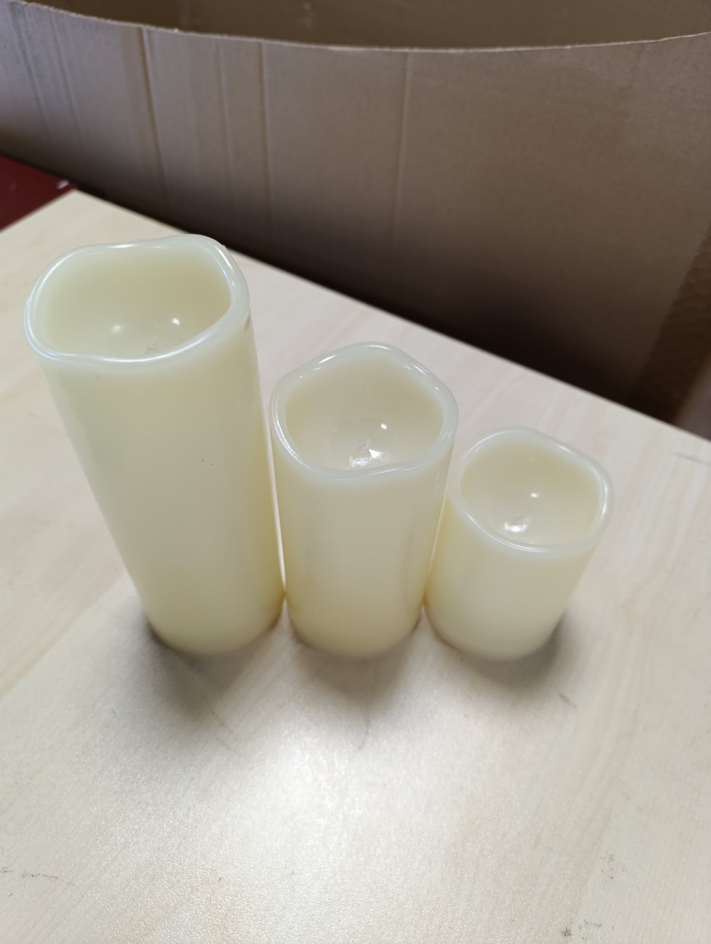 215843 - Set me 3 qirinj LED prej dylli të vërtetë "Për përdorim të jashtëm" me dritë të bardhë të ngrohtë, duke përfshirë kohëmatës 5-orësh, 3 madhësi