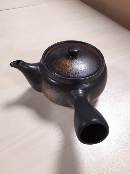 217553 - Mino Ware Çajnik qeramik japonez Kyusu Kurobizen, i zi mat, me sitë çaji, i prodhuar në Japoni, i zi SYK003