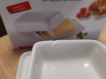 196876 - WESTMARK Enë Qeramike për Gjalpë, Gjatësia 18.5 cm, Ngjyra e Bardhë, Modeli 20892260