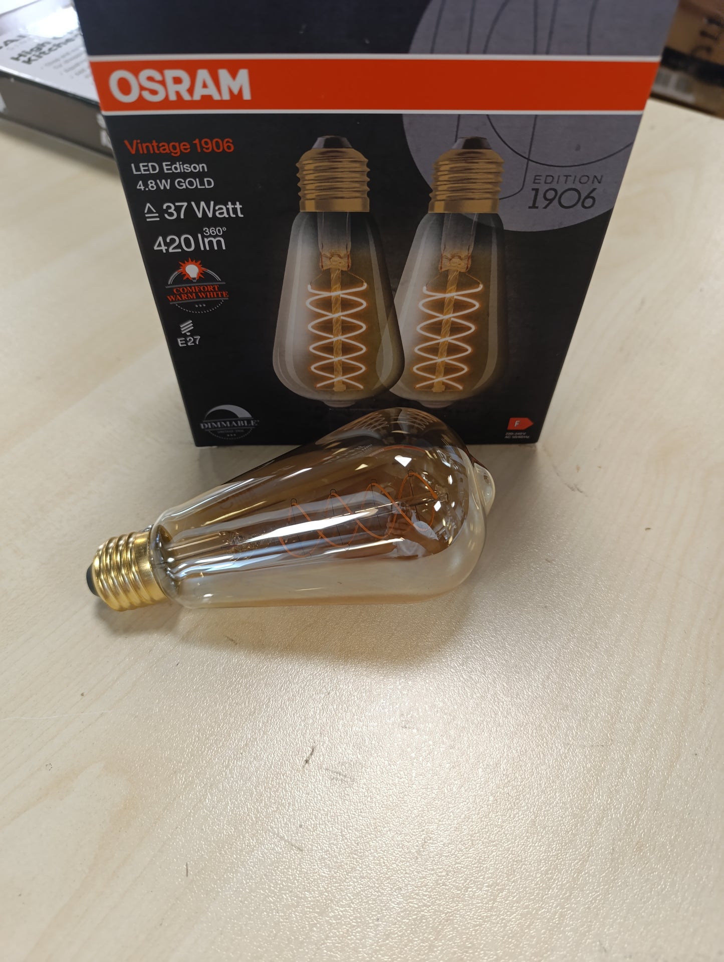 214774 - OSRAM Llambë LED Vintage 1906 Edison, 4.8W, 420lm, dritë e bardhë e ngrohtë, bazë E27