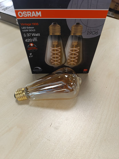214774 - OSRAM Llambë LED Vintage 1906 Edison, 4.8W, 420lm, dritë e bardhë e ngrohtë, bazë E27