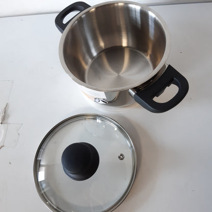 215137 - FACKELMANN GENEVA Tenxhere e Lartë 16 x 9.5 cm, Kapacitet 1.8 litra, Tigan çeliku inox me bërthamë alumini