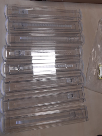 256516 - VTOPMART Ndarës sirtarësh, 8 copë, 5.9 cm i lartë, 32.76–54.35 cm, plastikë transparentë