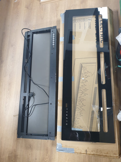 221048 - SILONN Oxhak elektrik 50"/127cm, Fuqi nxehtësie 900W - 1800W, montim në mur ose inkasim, aplikacion dhe telekomandë, 20 ngjyra flake, e zezë