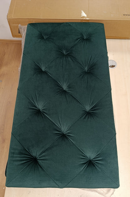 244611 - VIDAXL Jastëk koke shtrati, jeshile e errët, 180 cm, kadife