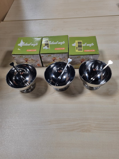241258 - HAPIVIDA Gota Akulloreje me 4 Pjesë prej Çeliku Inoks, Tasa të Vogla për Ëmbëlsira, Pjata Servirjeje, Argjendi