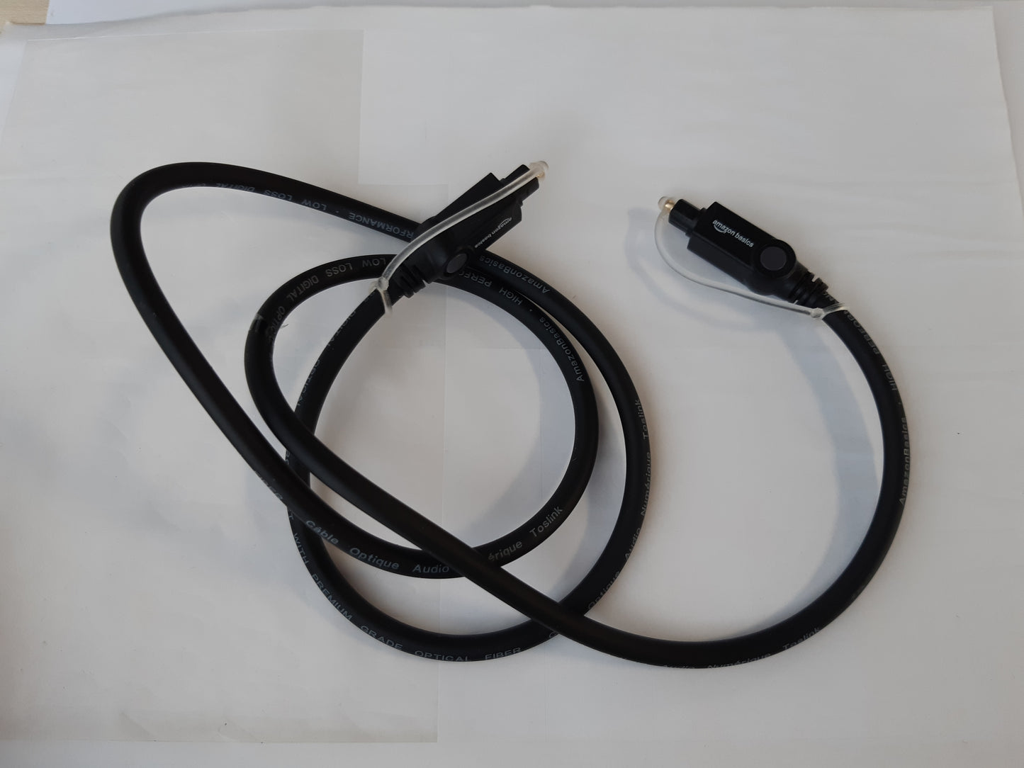 190352 - AMAZON BASICS Kabllo Audio Optik Dixhital Toslink 1 metër, për Televizor, ngjyra e Zezë