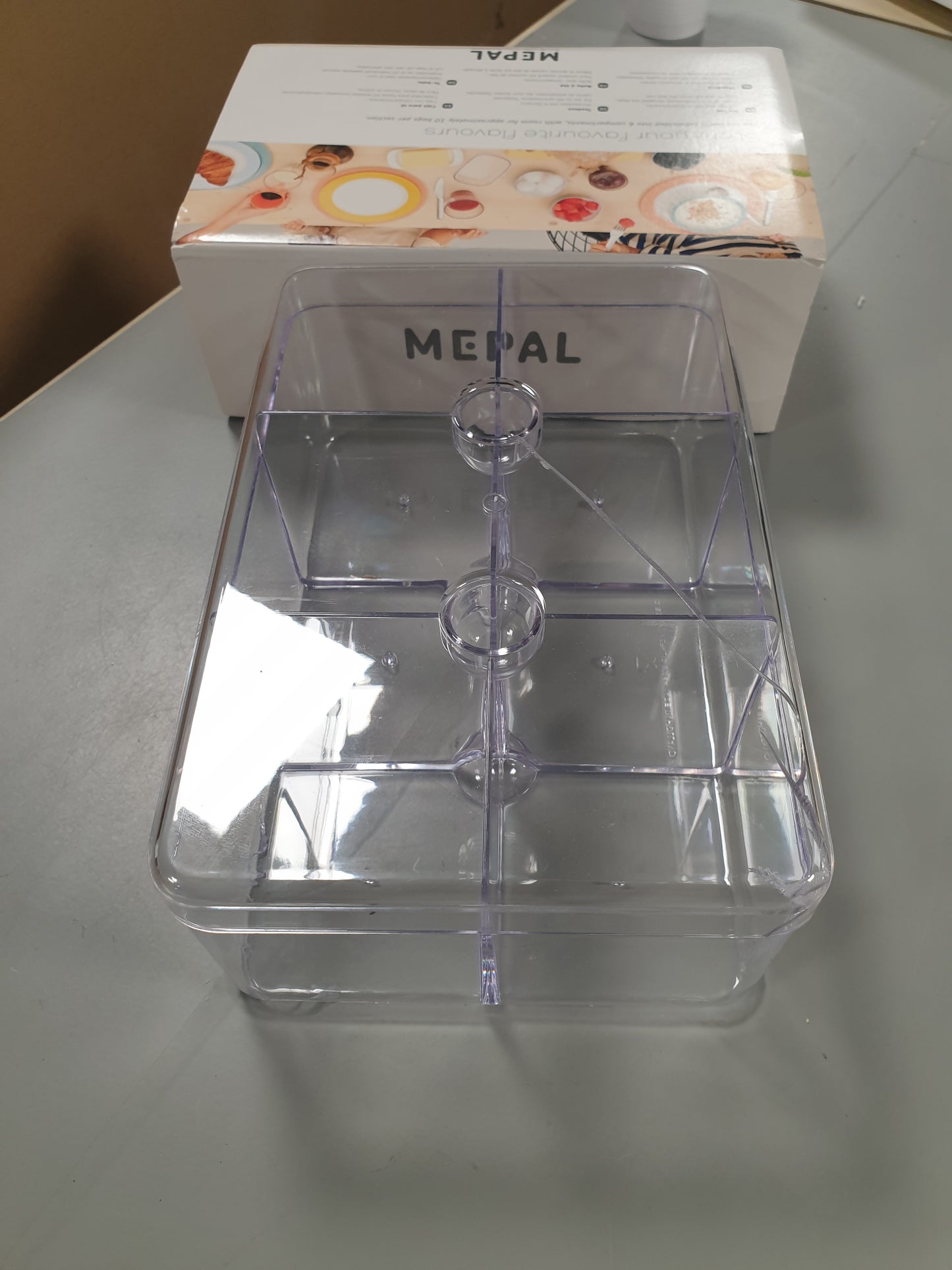 229890 - MEPAL Kuti çaji drejtkëndëshe Stora, Enë çaji me 6 ndarje, Kuti ruajtjeje për çaj, Organizues kuzhine, Transparente