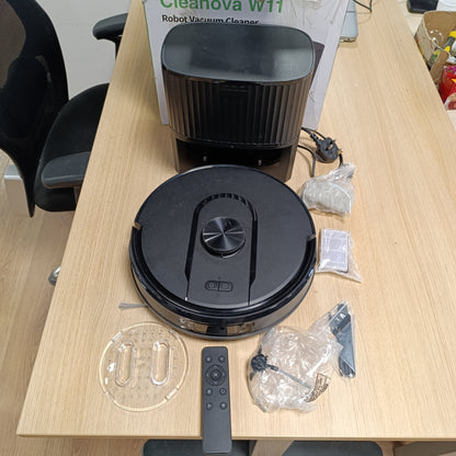 94106 - VEXILAR W11 - Fshesë dhe Mop Robote me Thithje të Fuqishme 5000Pa, Sistem Navigimi me Lazer dhe Hartëzim Inteligjent, Bazë Vetë-zbrazëse, Ngjyra e Zezë