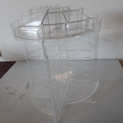 168482 - AMEITECH Organizues Grimi, Mbajtës Bizhuterish e Rregullueshme 360 Gradë, 8 Shtresa Ruajtjeje, Materiale Crystal Clear