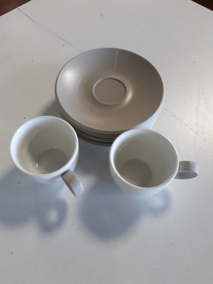 187694 - GUZZINI - Set prej 4 Filxhanëve Kafeje EVERYDAY me Pjata, Ngjyra: Gri Dove