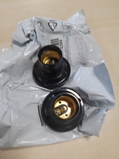 238821 - SARINI Mbajtëse Llambë E27, 2 Copë, Porcelan Qeramik me Vidë E27 për Llamba LED, CFL, Halogjene