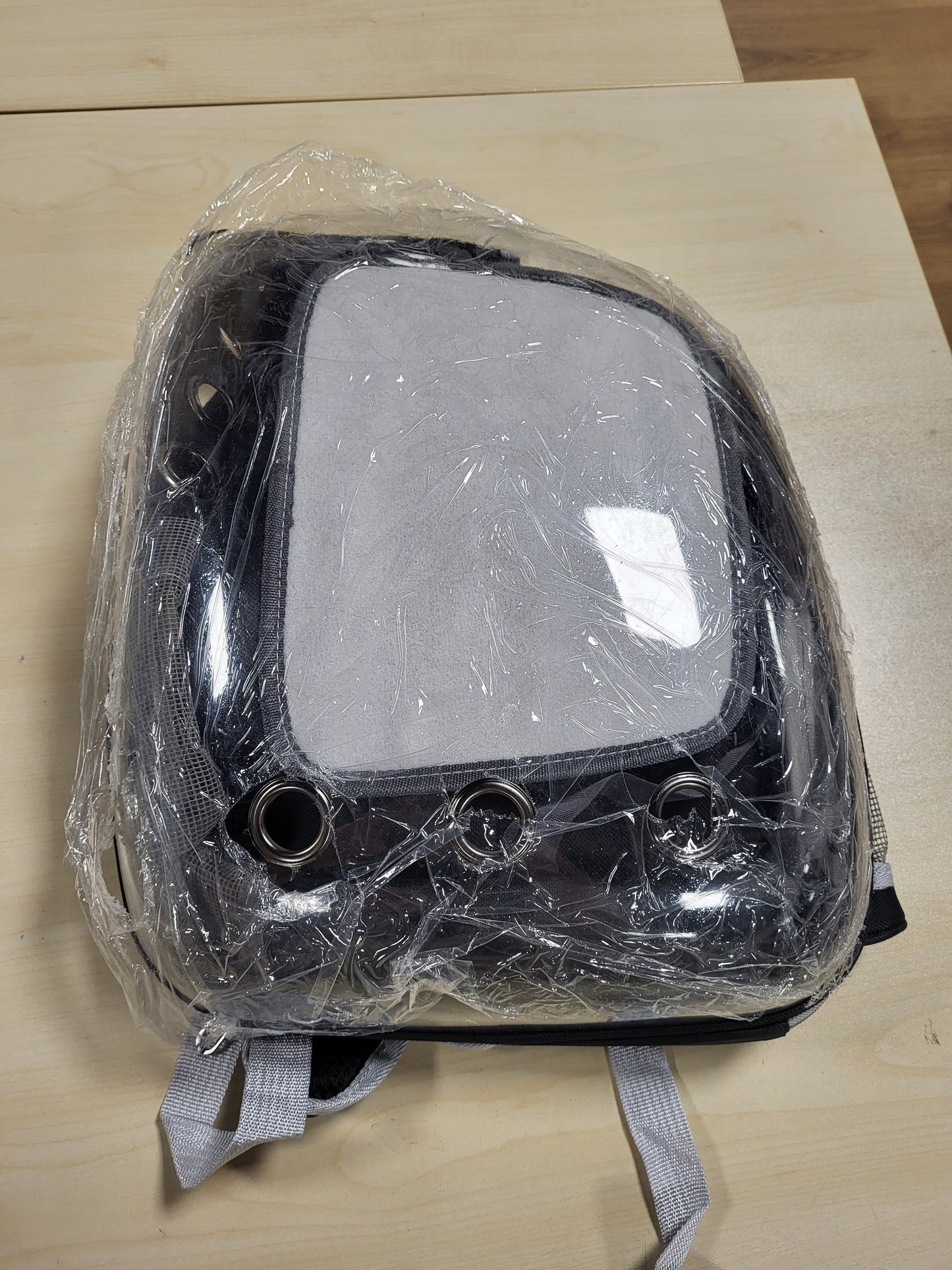 214067 - HOOGTECLY Çantë shpine për mace, çantë e madhe transparente me flluska për kafshët shtëpiake, transportuese portative me ventilim për qen të vegjël