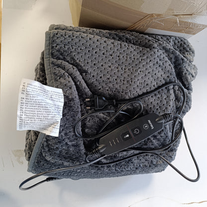183478 - BEURER HD 65 Batanije me Ngrohje, 3 Cilësime Temperature, Sistem Sigurie dhe Fikje Automatike, e Larshme në Lavatrice 30°C, e Prodhuar në Evropë - Ngjyra Gri