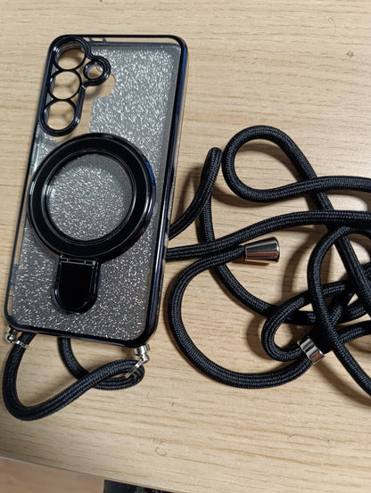 141805 - Këllëf magnetik për Galaxy S23 FE me mbrojtës lente kamere, dizajn luksoz me shkëlqim degradé, kompatibil me MagSafe, i butë, transparent dhe rezistent ndaj goditjeve.