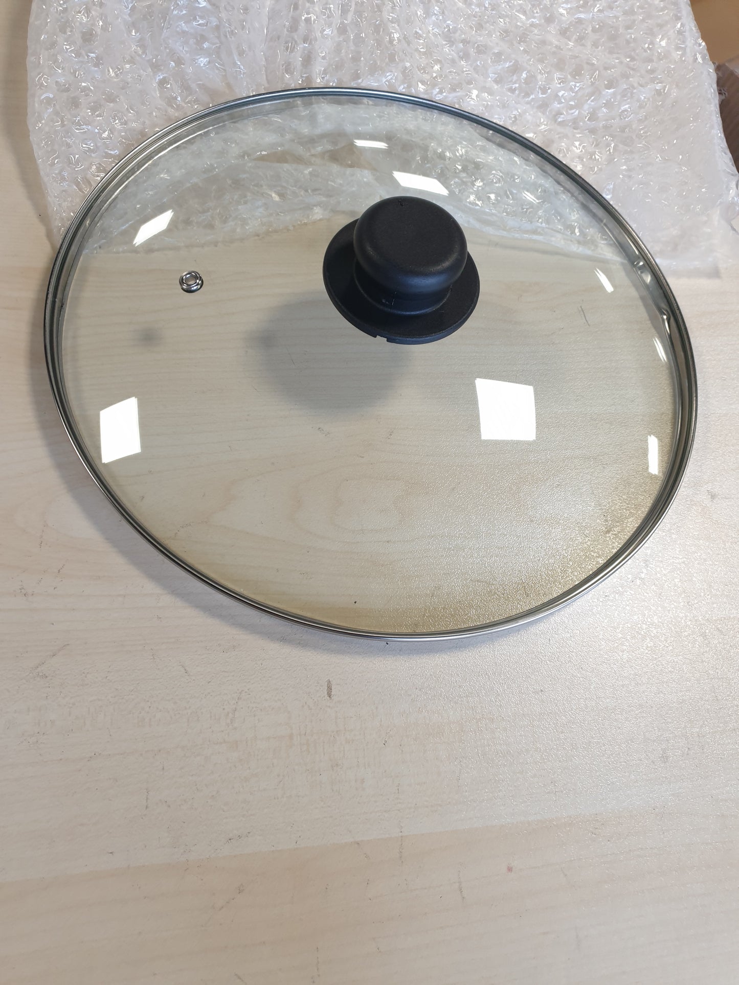 253599 - ZANETTI Kapak qelqi me dorezë për tenxhere dhe tiganë, diametër 32 cm