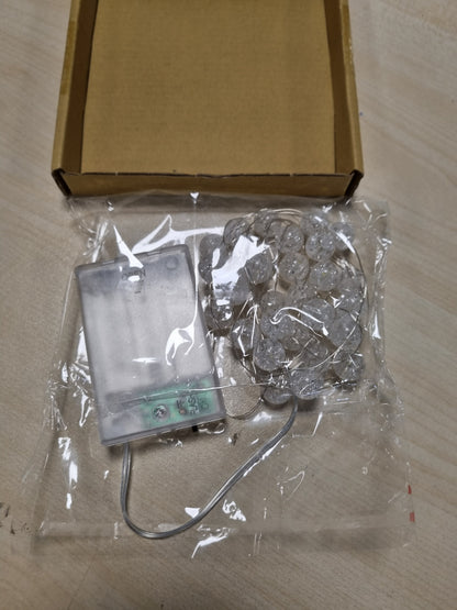 216773 - ENLACE Drita me tela kristali, 3M 30 LED që punojnë me bateri, Drita me tela kristali me kërcitje për dasma, Krishtlindje, Ditën e Shën Valentinit, Dhomë gjumi, Dekorim festash, të bardha
