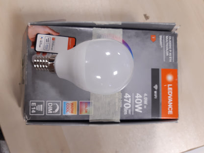 168448 - LEDVANCE Llambë LED e Vogël E14, Llambë Drite Smart Home WiFi 4.9W (470lm) Zëvendëson 40W, Shkëlqim I Pakët, Drite RGBW (2700-6500K), Kontrollueshme me Alexa dhe Google Assistant, Pako Prej 1.