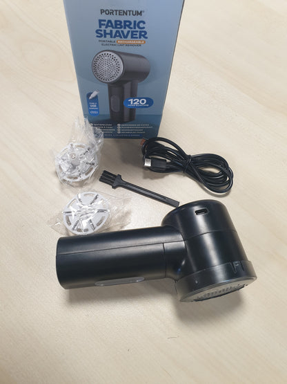 219707 - PORTENTUM Heqës pushi elektrik, ekran LED, 3 shpejtësi deri në 9,000 RPM, teh me 6 tehe, jetëgjatësi baterie deri në 2 orë, rikarikueshëm USB C