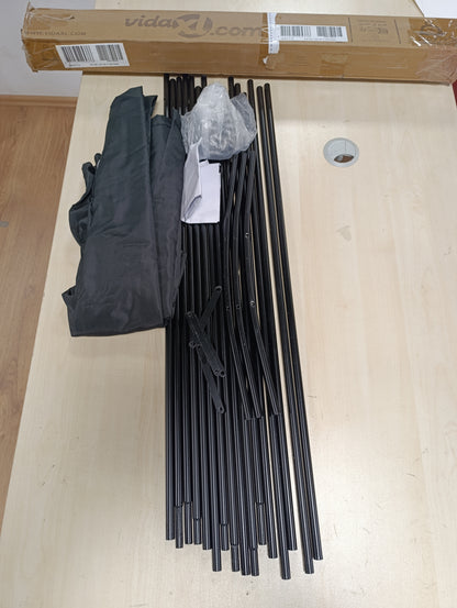 244530 - VIDA XL Ndarës Dhome me 2 Panele, Ngjyrë e Zezë 348x180 cm, Material