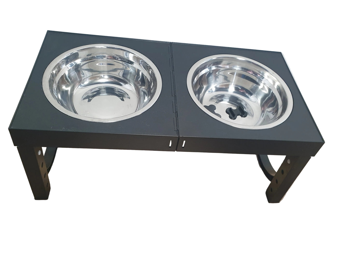 218058 - FOREYY Tas i rregullueshëm 4-në-1 për qen me 2 tasa çeliku inox dhe 1 tas kundër gëlltitjes,